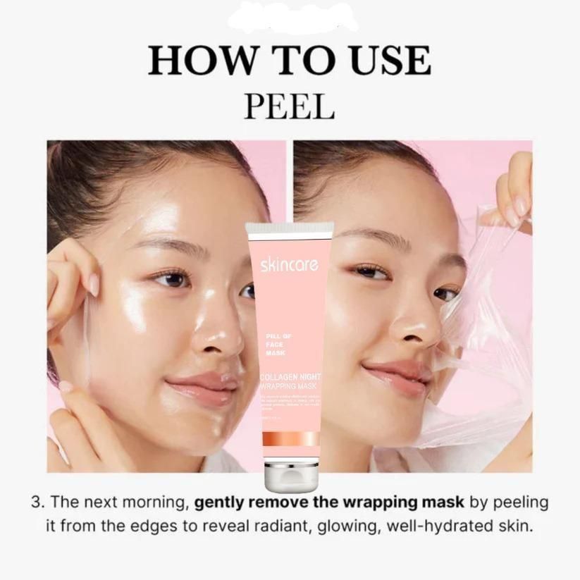 Collagen Peel-Off Night Mask for Face – Anti-Aging & Hydrating (1 Pack)
