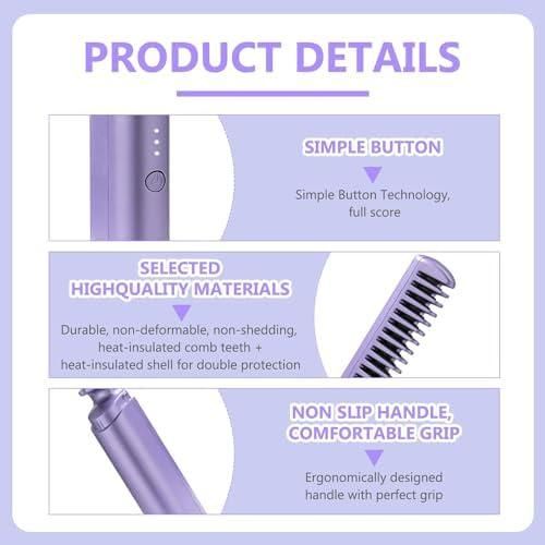 Cordless Electric Hot Comb Hair Straightener