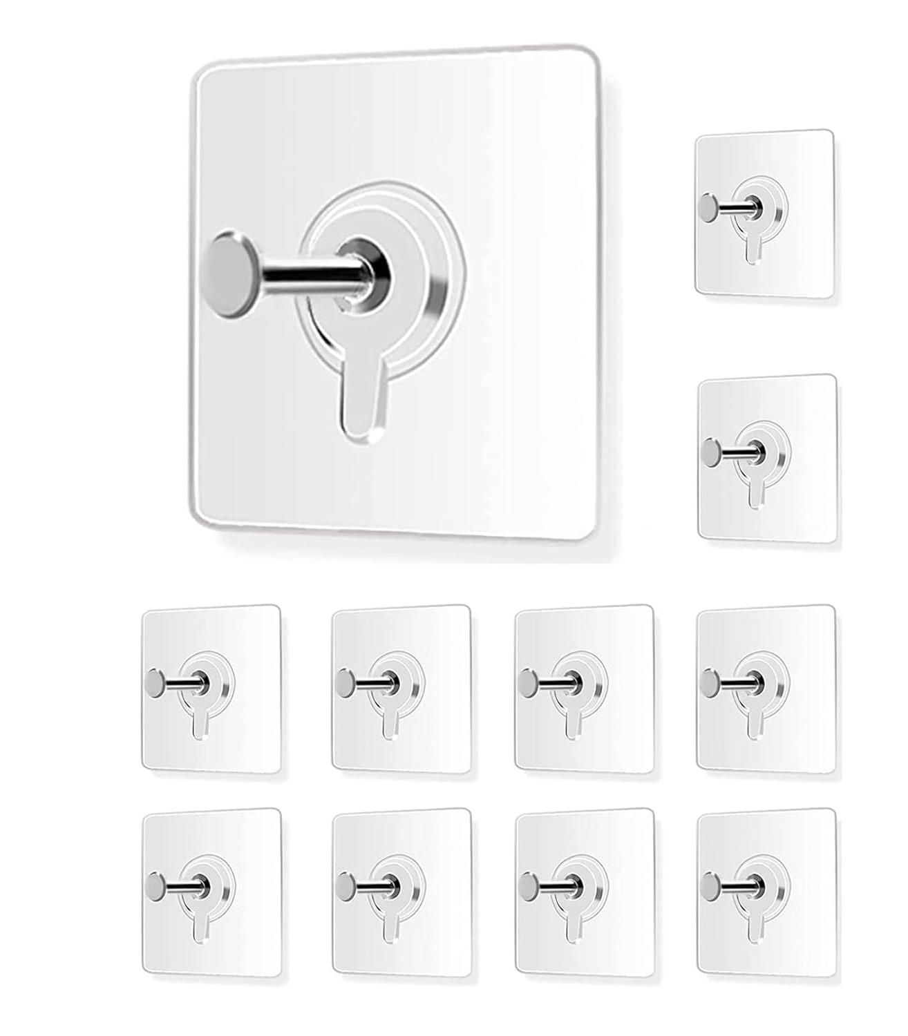 Heavy Duty Self-Adhesive Hooks β Nail-Free Wall Hangers for Frames & More (10-Pack)