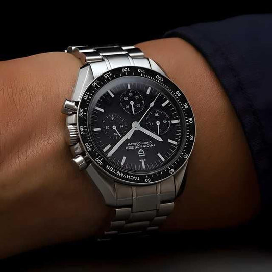 Luxury Men’s Stainless Steel Watch – Silver Strap, Elegant Analog Design
