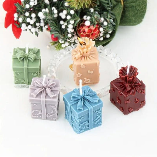 Gift Box Style Scented Candles – Multicolor Pillar Set for Gifting & Home Decor (5 pcs)