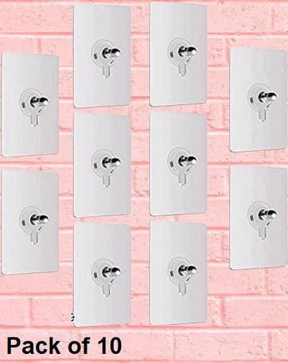 Heavy Duty Self-Adhesive Hooks – Nail-Free Wall Hangers for Frames & More (10-Pack)