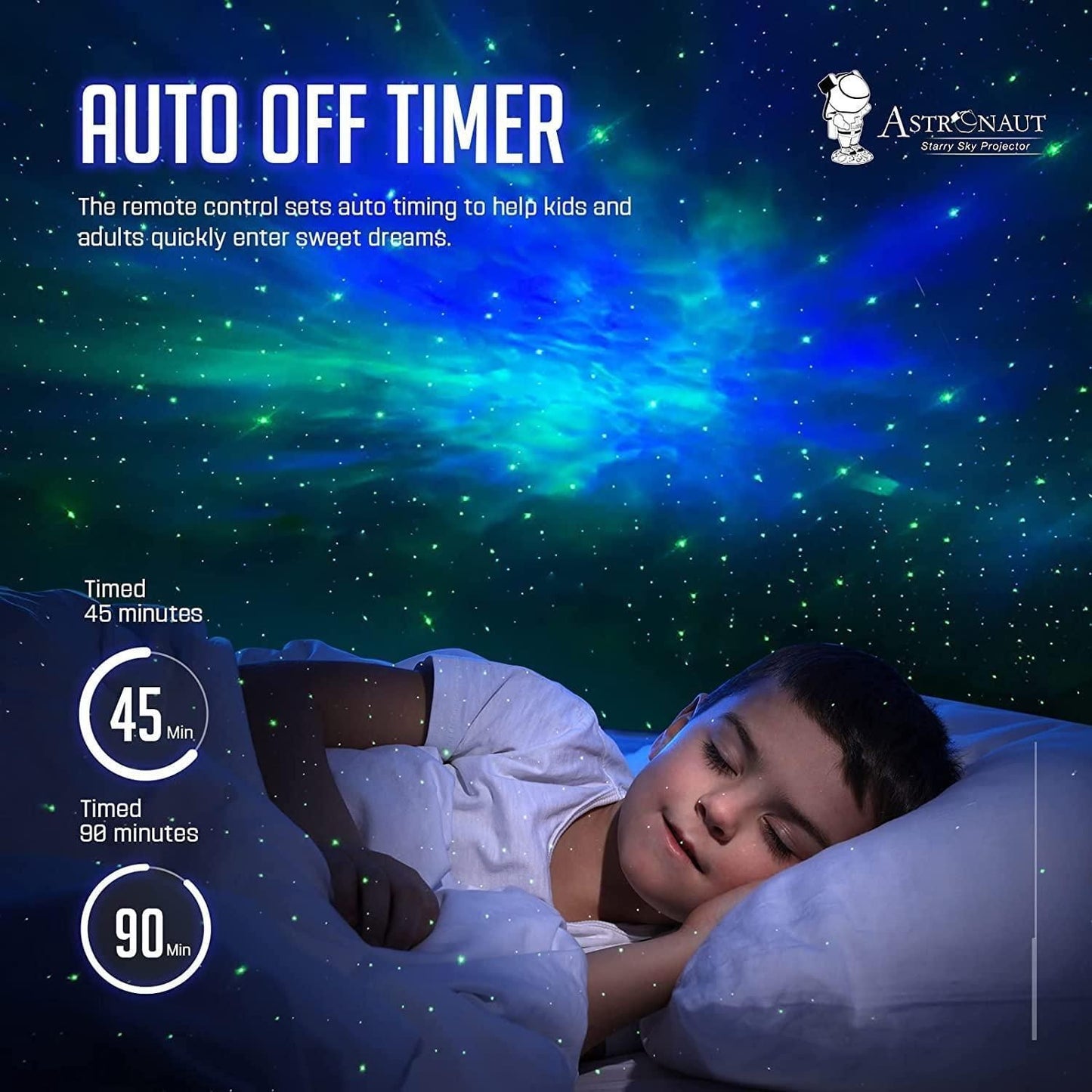 Astronaut Galaxy Projector – 360° Magnetic Head Rotation+Remote Control