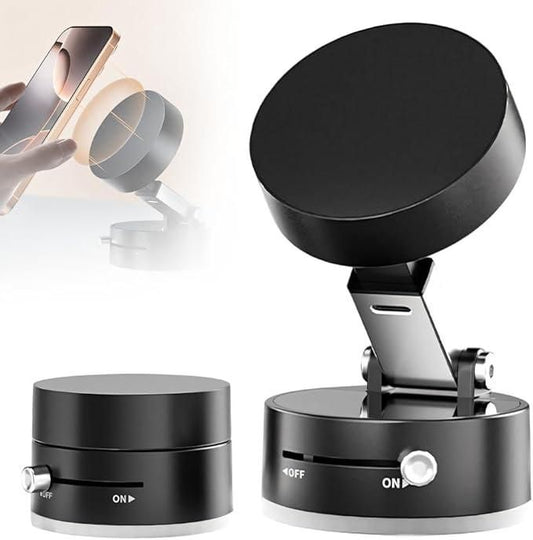 360° Vacuum Magnetic Phone Stand – Strong Grip Holder for Desk, Dashboard & More