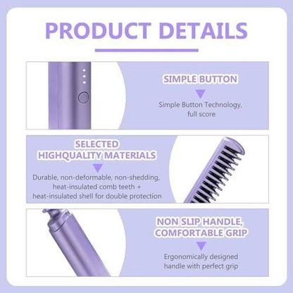 Cordless Electric Hot Comb Hair Straightener
